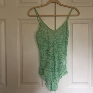 NWT Free people lace bodysuit in mint size S